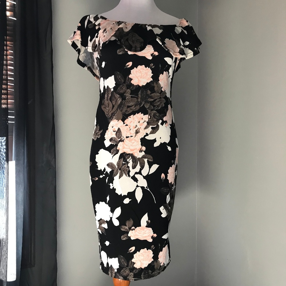 AX Paris Off The Shoulder Floral Frill Dress